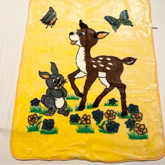 Vintage Bambi Thumper Blanket Penguin Heavy Throw - Picture 16 of 16